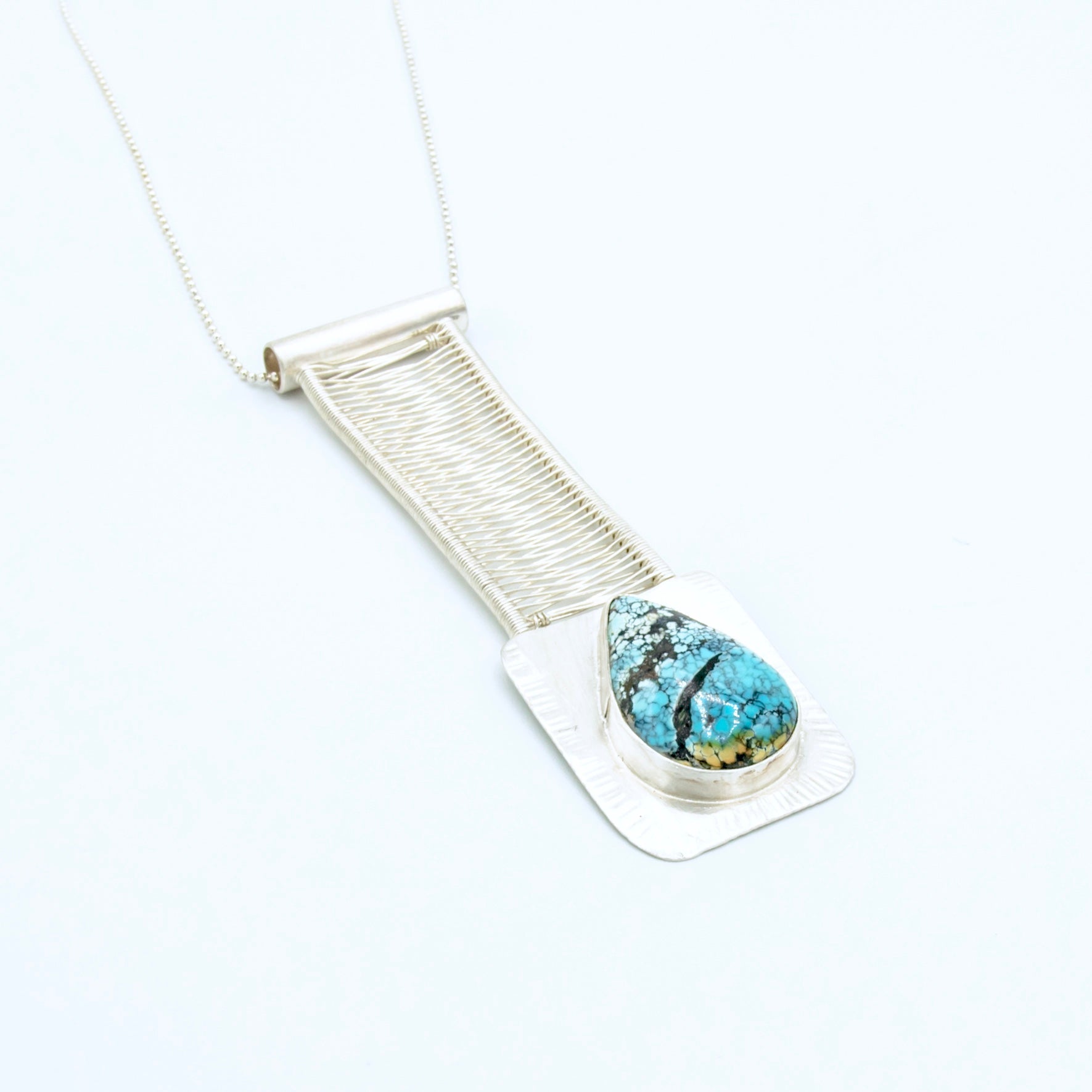 Blue Moon Turquoise Woven Bridge Necklace by Original Sin Jewelry