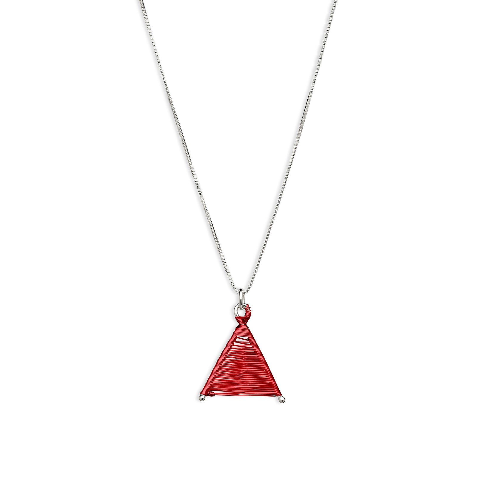 Tiny Woven Wishbone Red Copper & Silver Necklace - Original Sin Jewelry