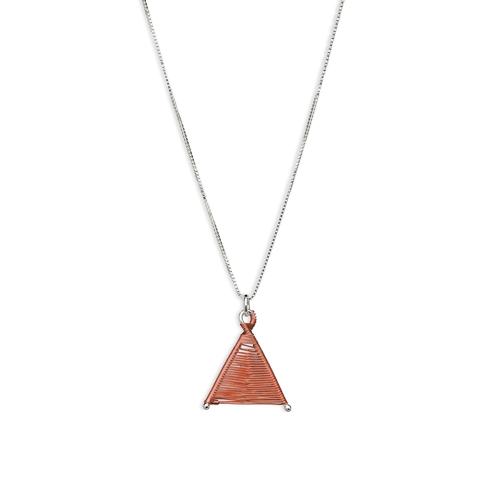 Woven Wishbone Necklace Brown Copper and Silver by Original Sin Jewelry