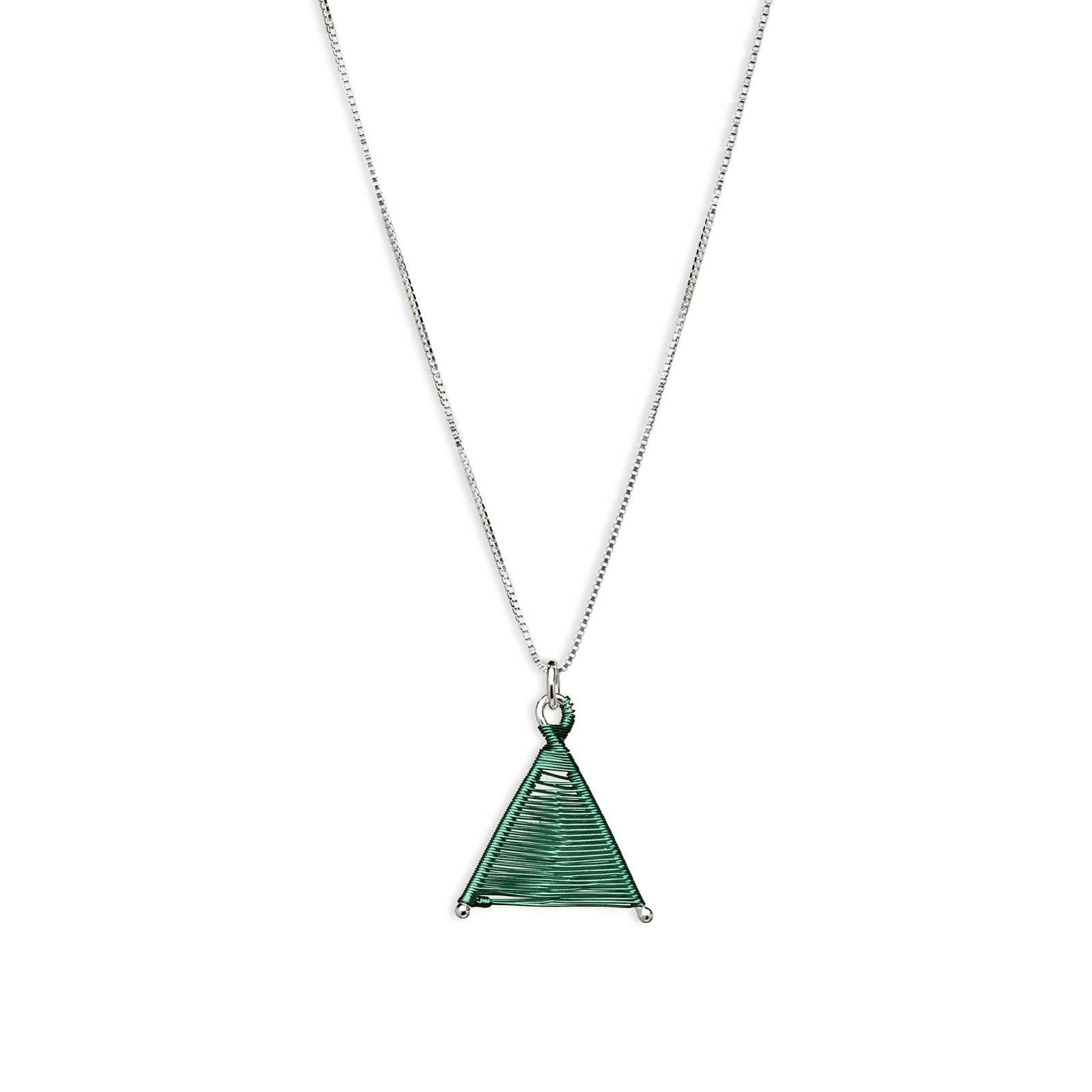 Woven Wishbone Necklace Teal Copper and Silver by Original Sin Jewelry