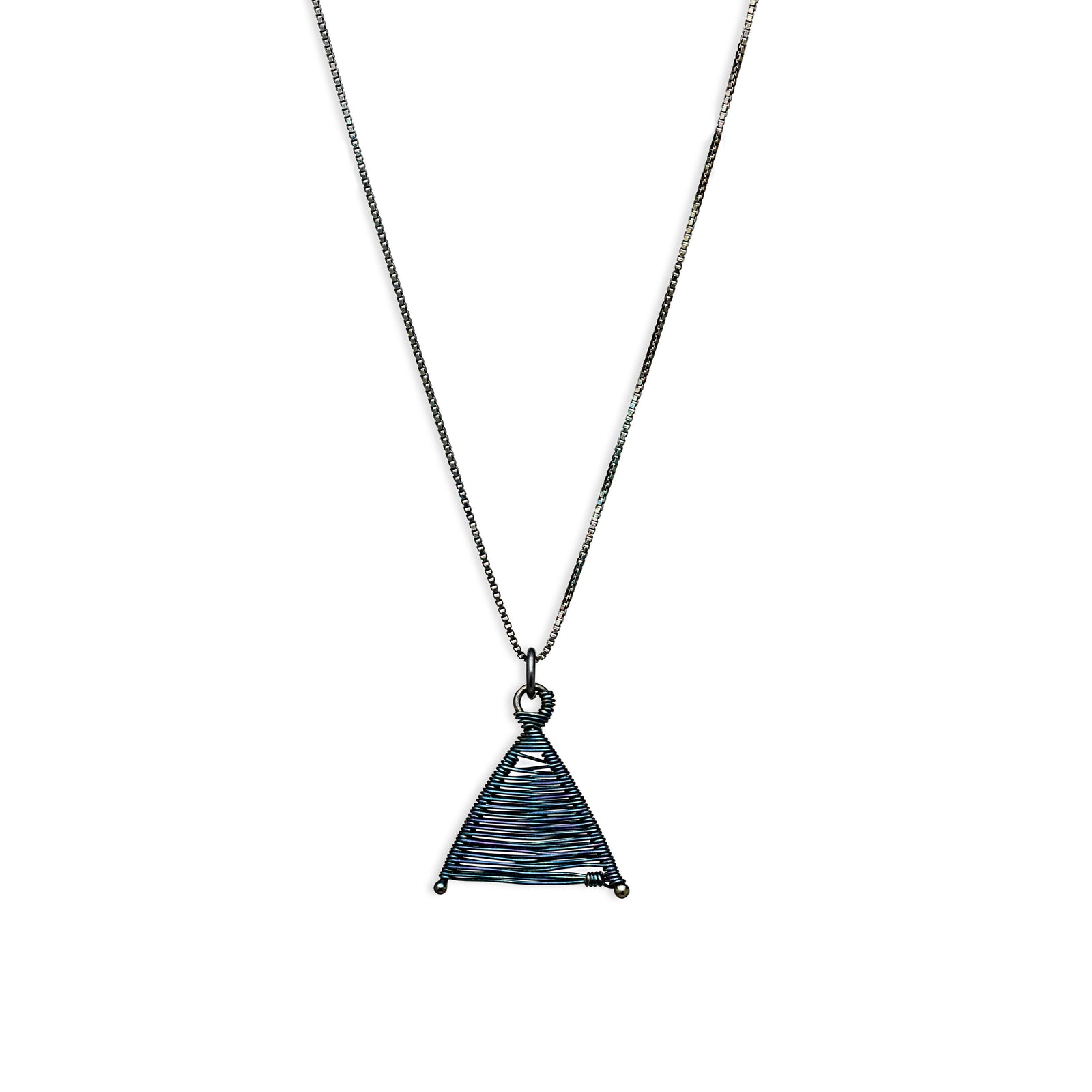 Woven Wishbone Necklace Oxidized Silver by Original Sin Jewelry