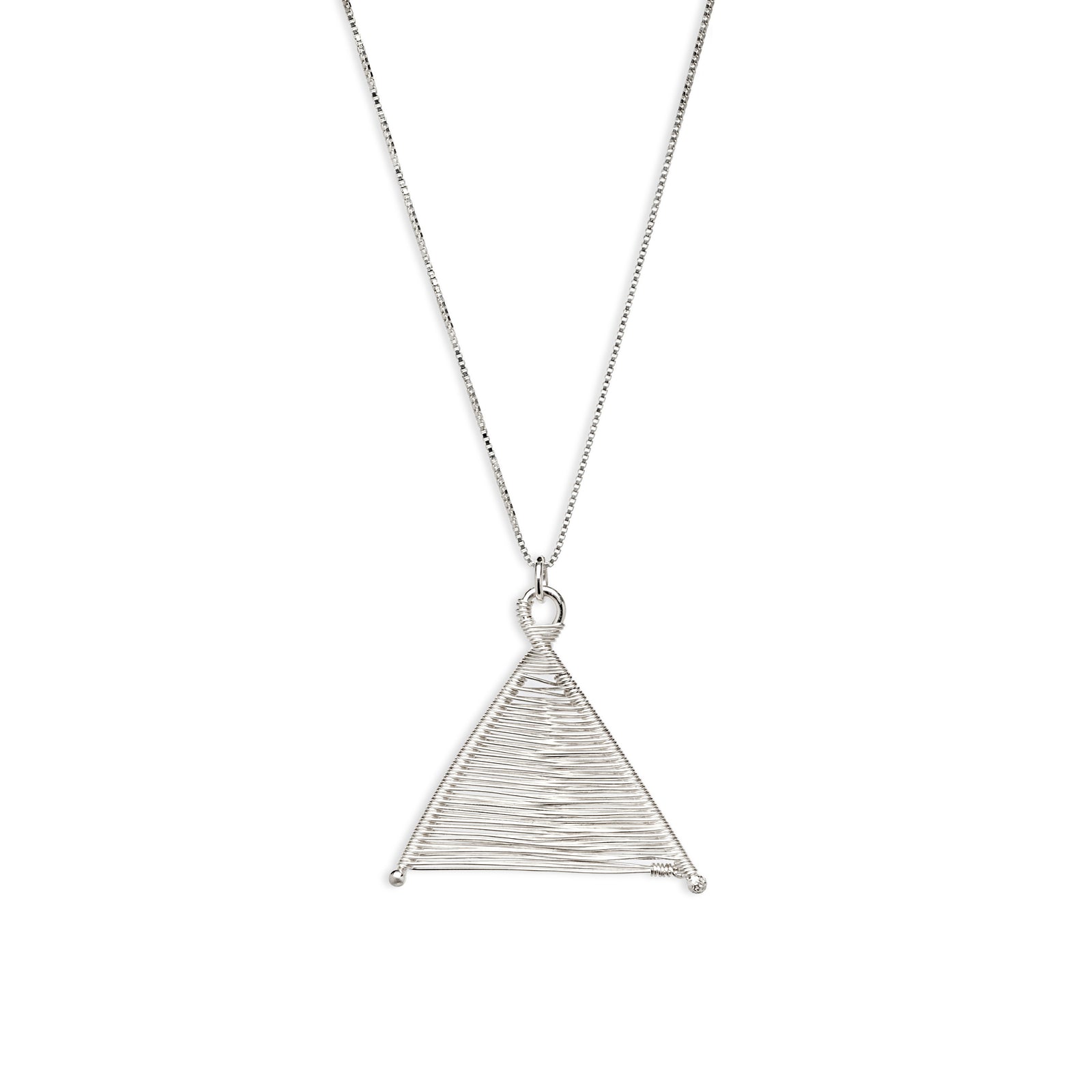 Wishbone Woven Silver Pendant and Silver Necklace by Original Sin Jewelry in Tucson Arizona