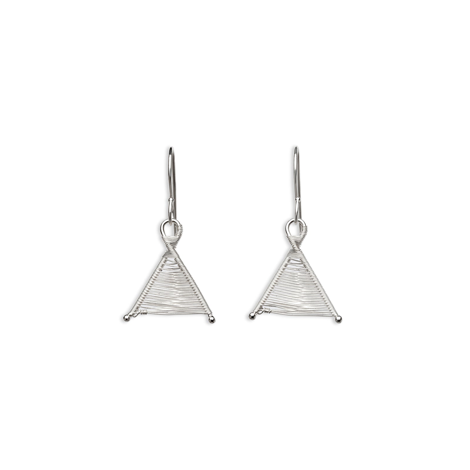 Original Sin Jewelry's Woven Silver Wishbone Tiny Dangle Earrings