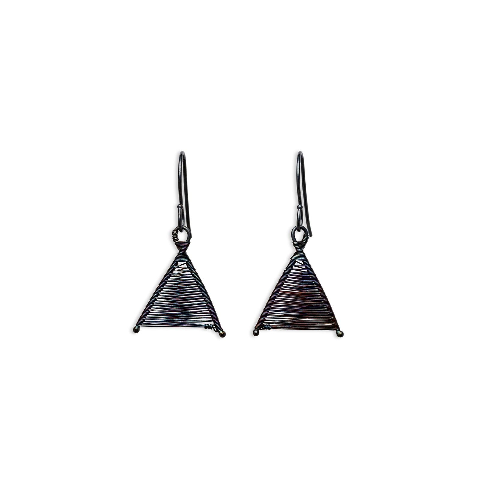 Original Sin Jewelry's Woven Wishbone Oxidized Silver Tiny Dangle Earrings