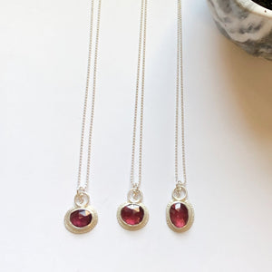 Original Sin Jewelry Rose Cut Rhodolite Garnet Focus Silver Necklaces