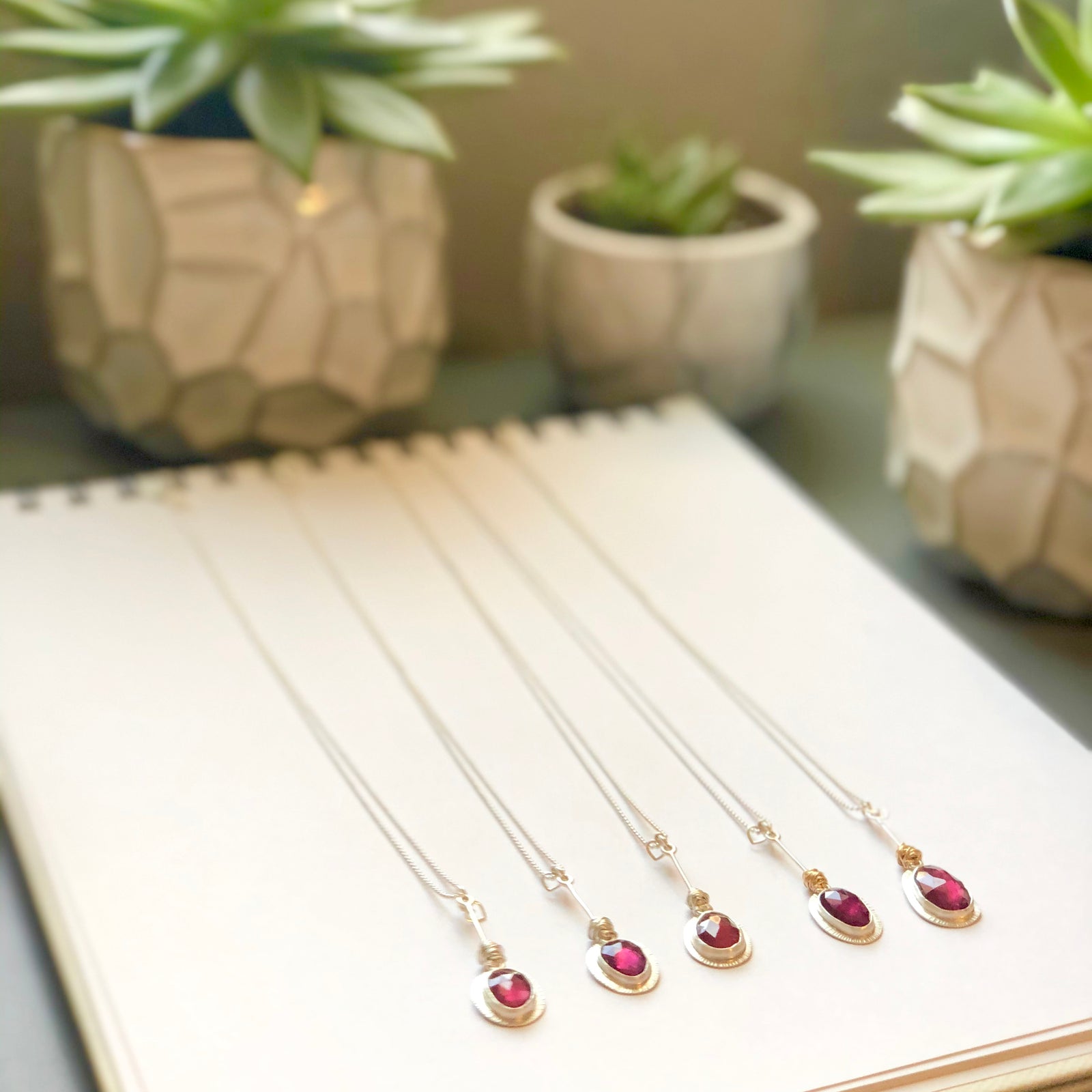 Rhodolite Garnet - January Shenanigans Pendulum Nest Necklace