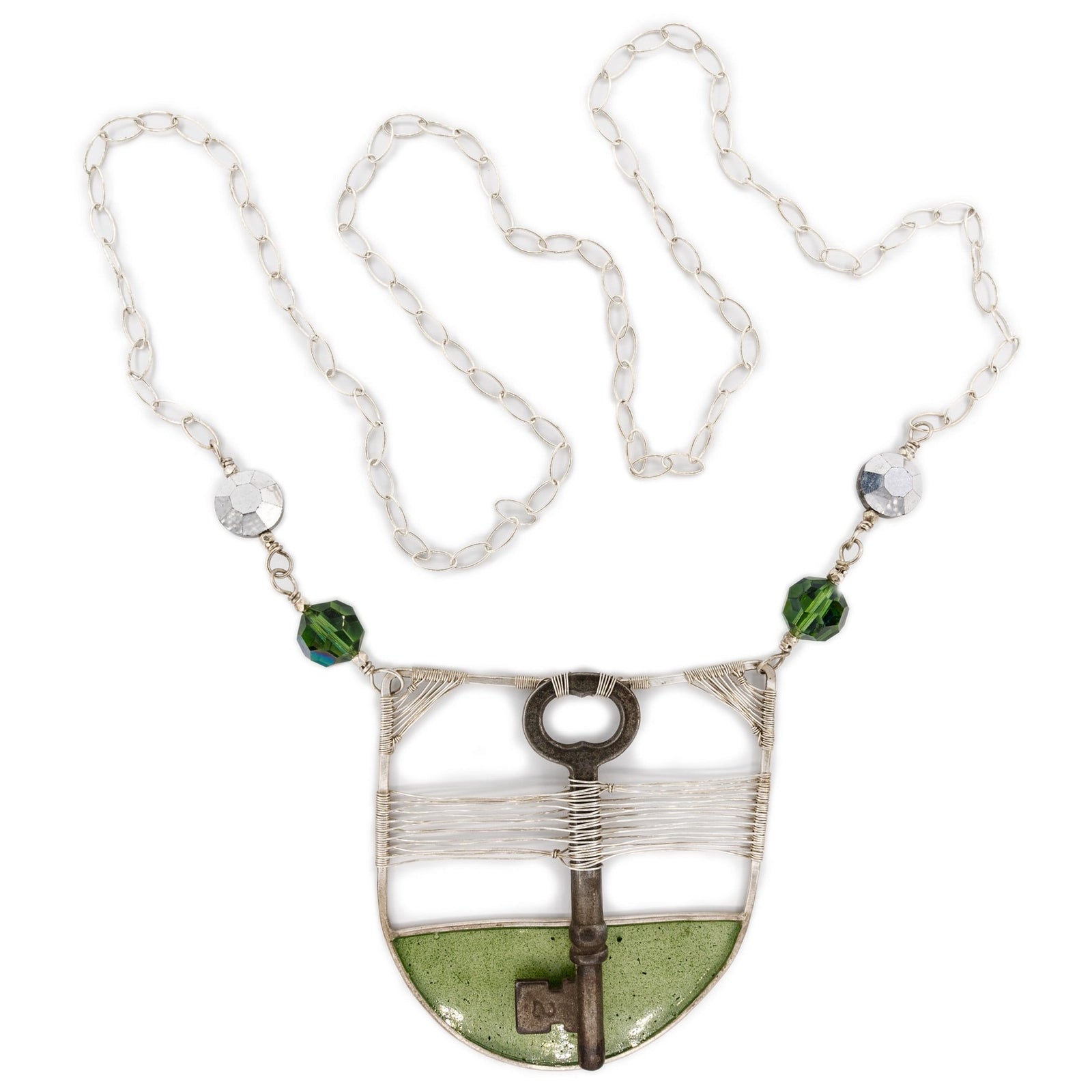 Woven Skeleton Key with Resin Pendant by Original Sin Jewelry