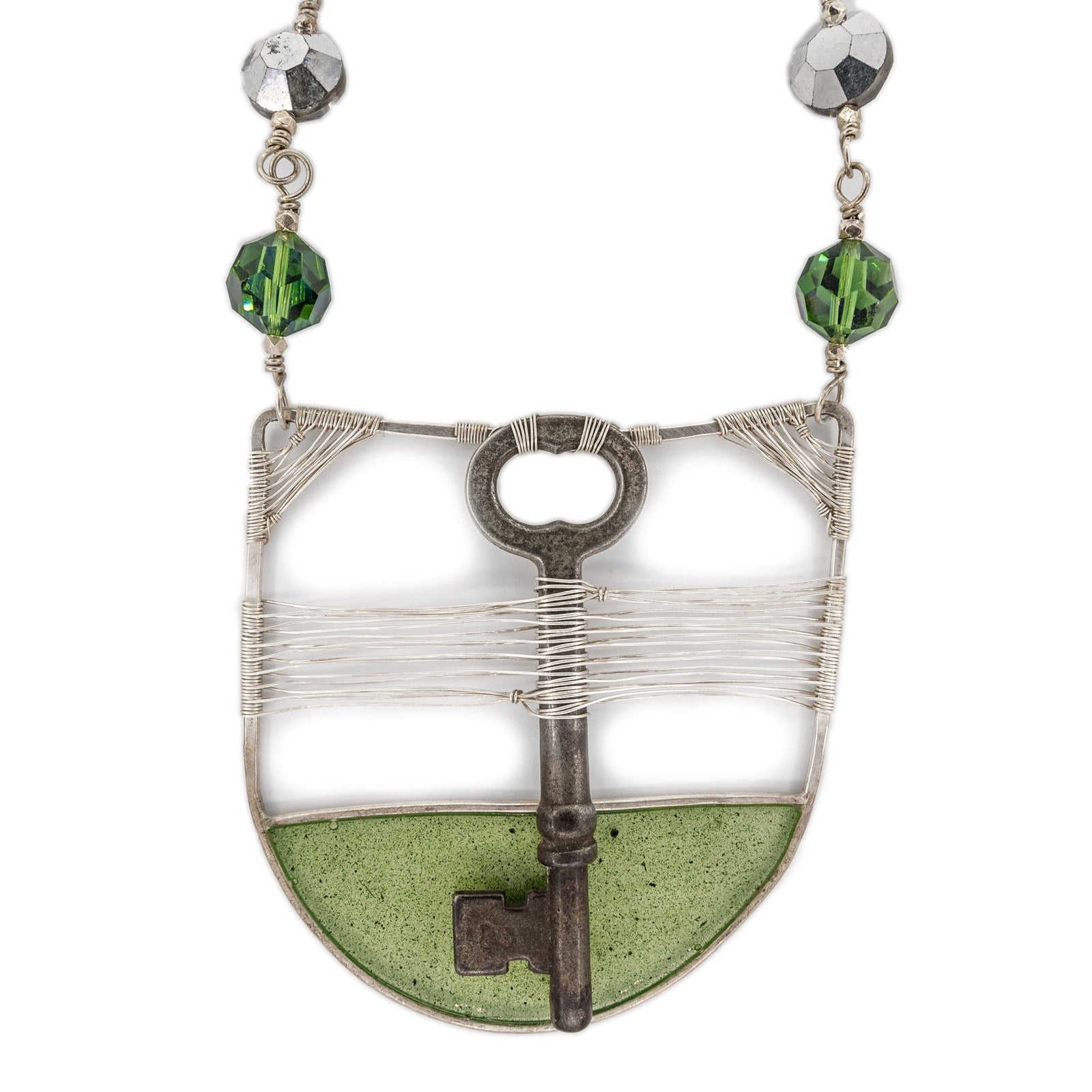 Woven Skeleton Key with Resin Pendant by Original Sin Jewelry
