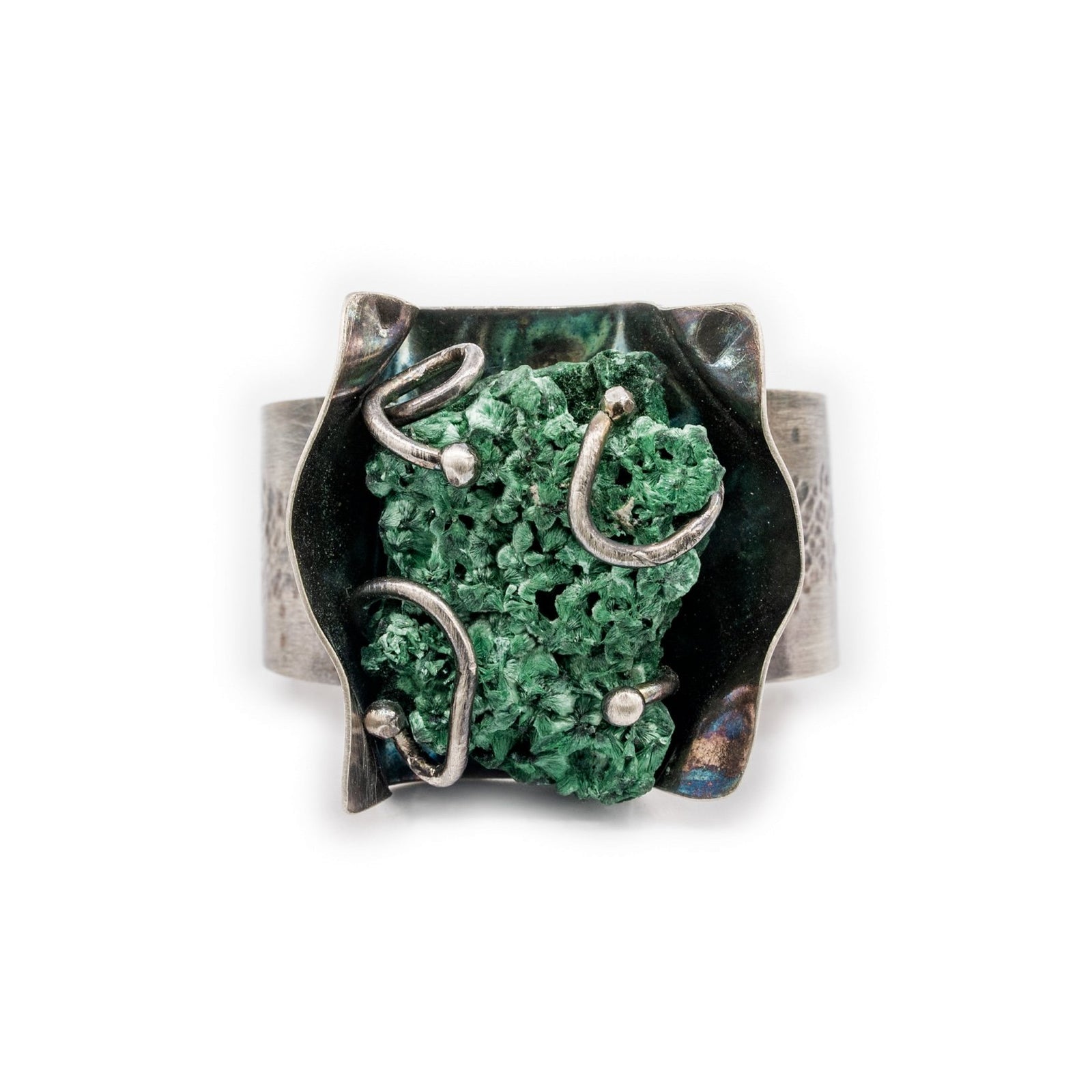 Malachite and Silver Cuff by Original Sin Jewelry