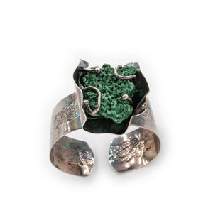 Malachite and Silver Cuff by Original Sin Jewelry