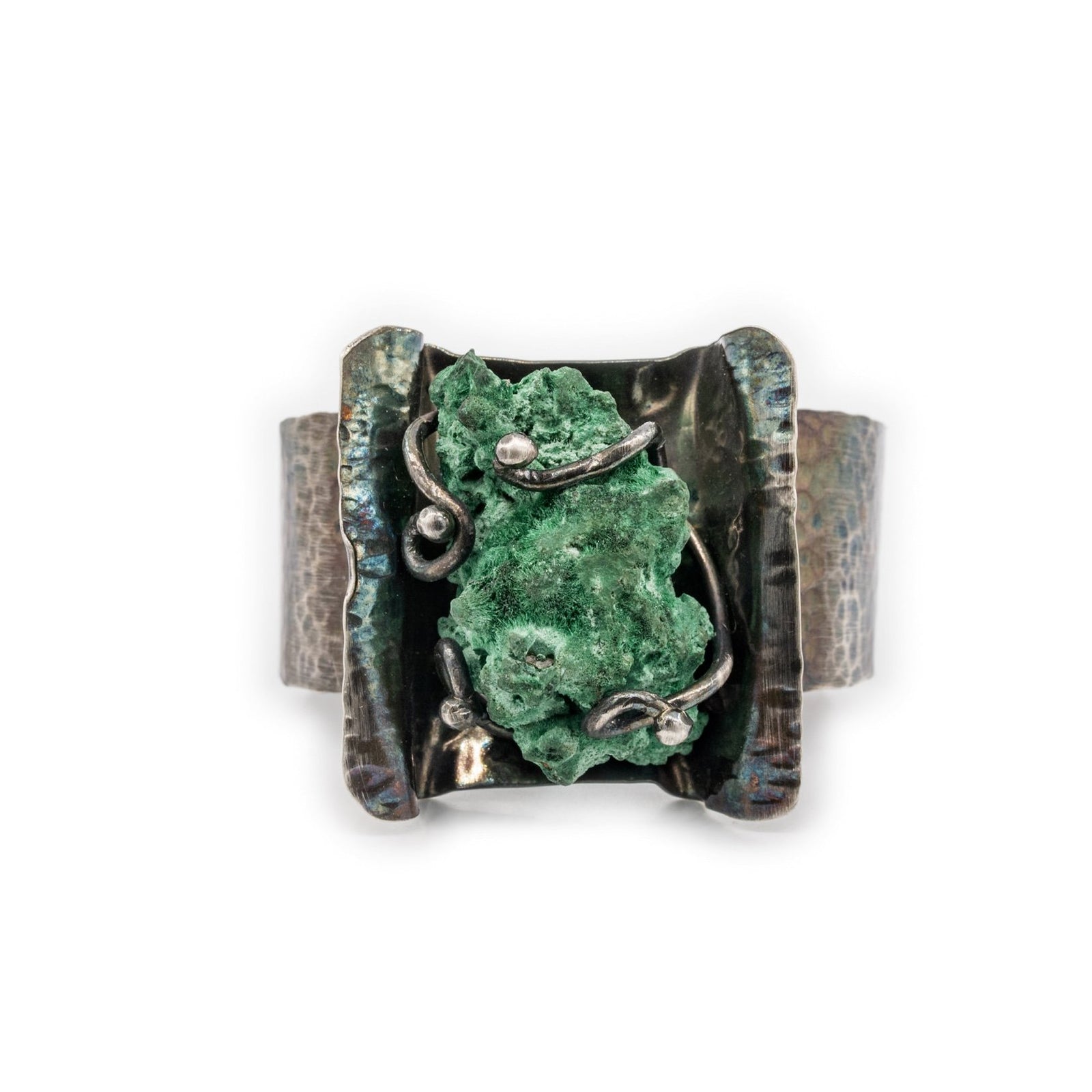 Malachite and Oxidized Silver Cuff by Original Sin Jewelry