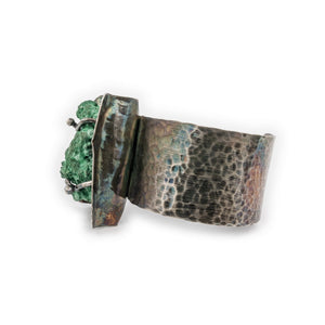 Classic Hammered Texture with Malachite Specimen by Original Sin Jewelry