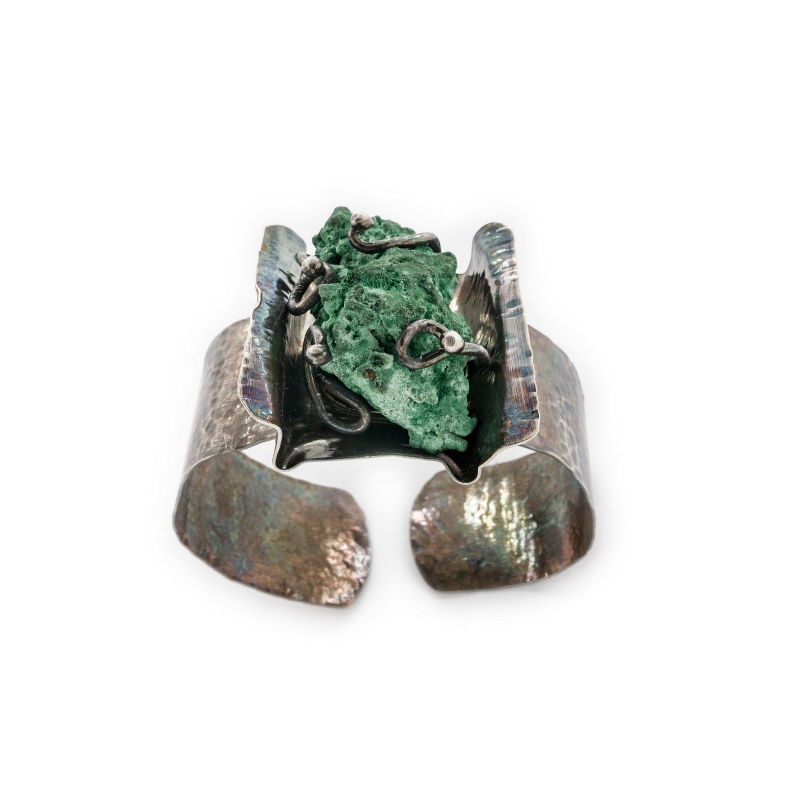 Malachite and Oxidized Silver Cuff by Original Sin Jewelry