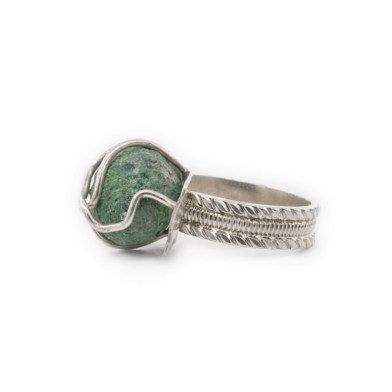 Azurite Malachite Blue Berry and Silver Ring by Original Sin Jewelry