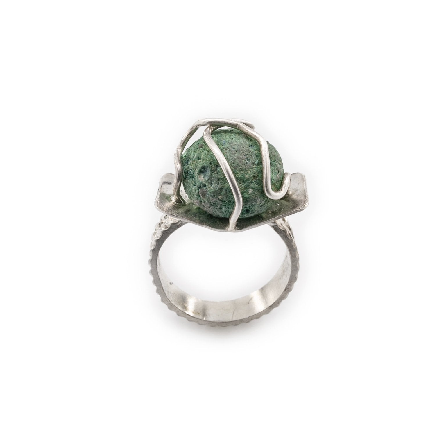 Azurite Malachite Blue Berry and Silver Ring by Original Sin Jewelry