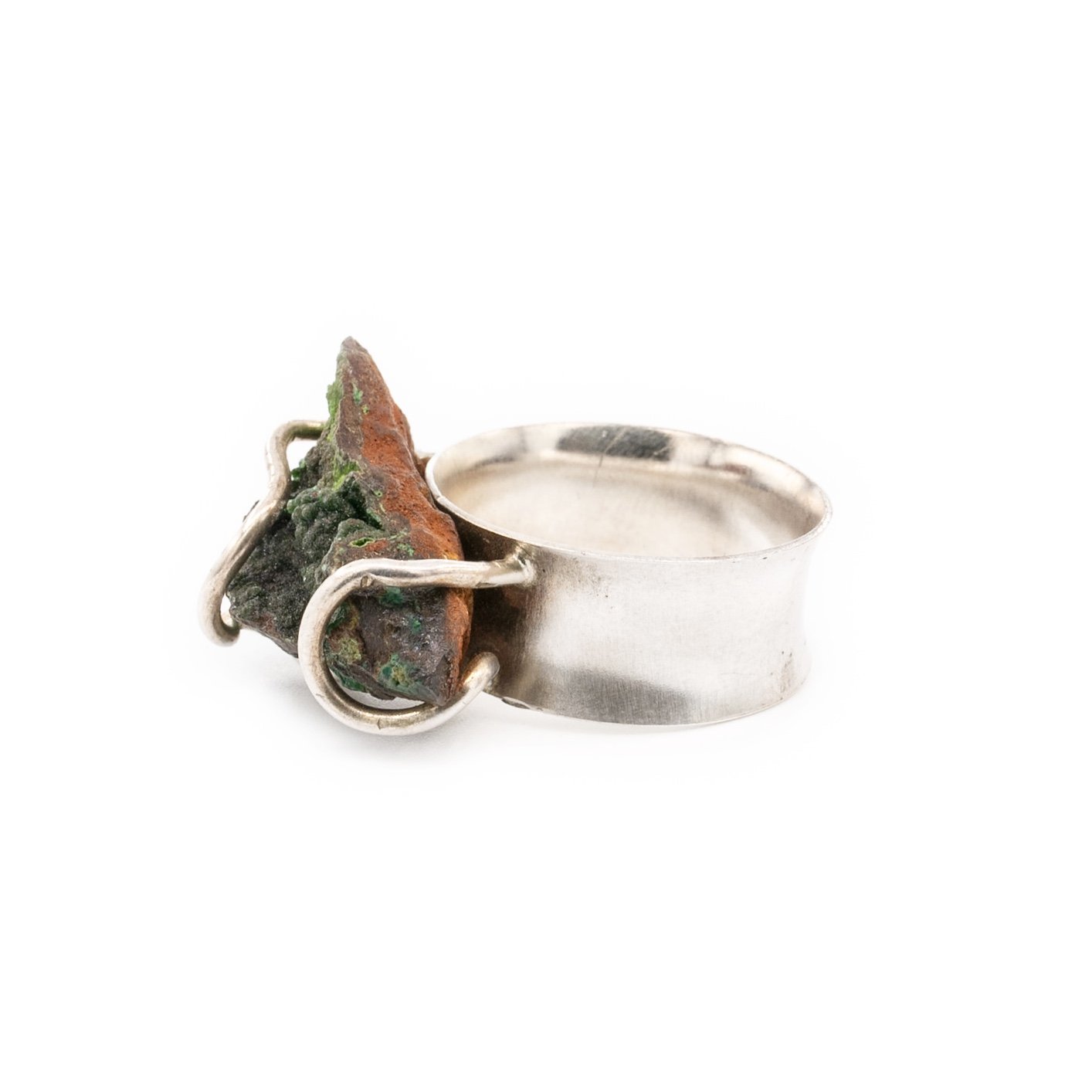 Conichalcite Specimen Silver Ring by Original Sin Jewelry