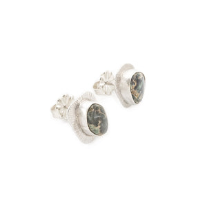 OSJ's Stud Earrings with Green Damele Turquoise 