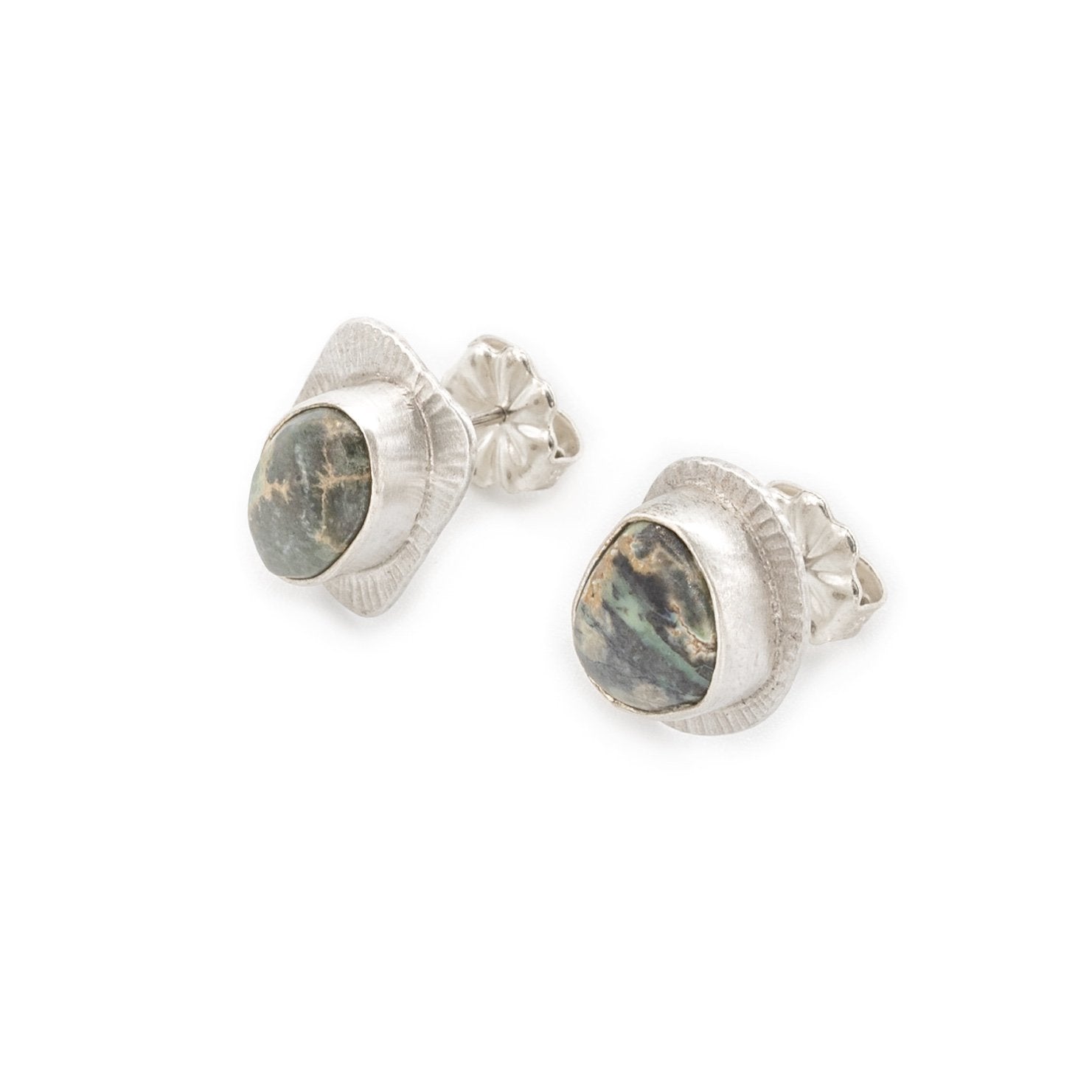 Damele Turquoise Silver Stud Earrings by Original Sin Jewelry