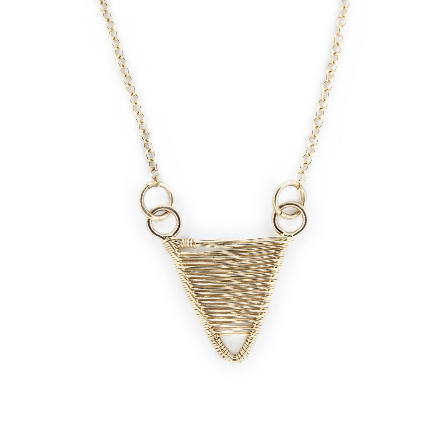 Woven 14k Gold Tiny Shield Necklace by Original Sin Jewelry