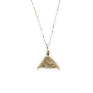 Dea - 14k Gold Tiny Wishbone Necklace (with Chain) - Original Sin Jewelry