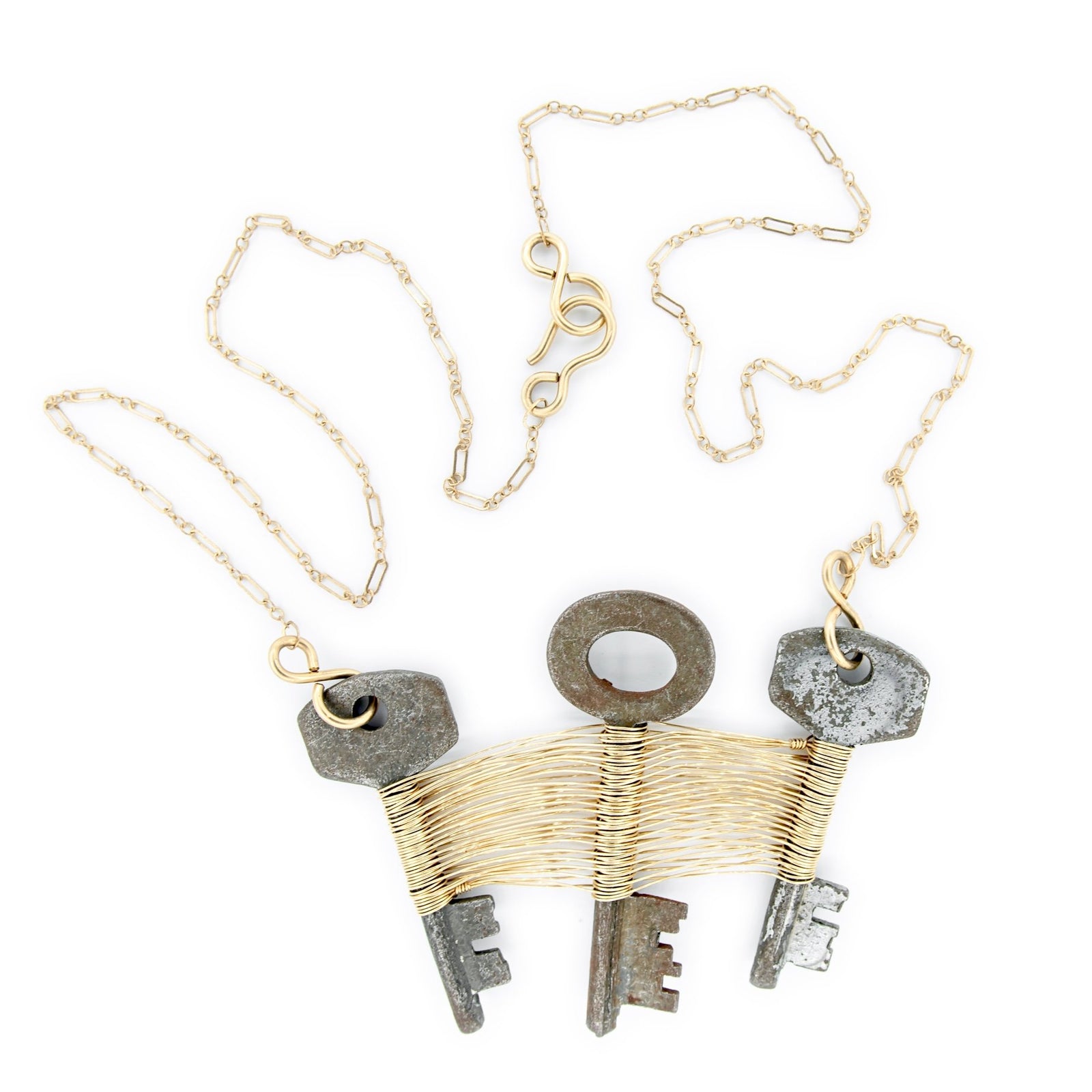 Skeleton Key and 14k Gold Necklace by Original Sin Jewelry