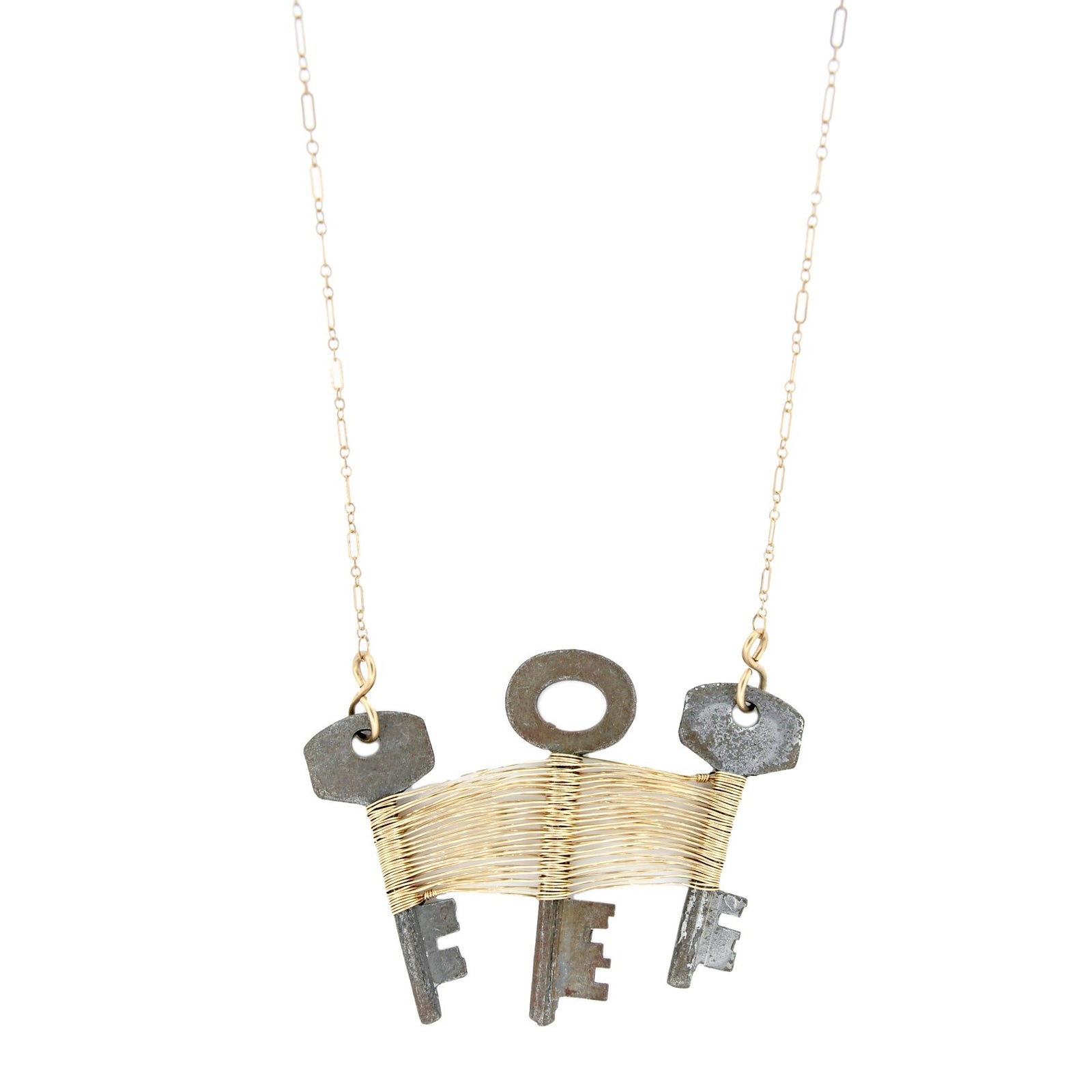 Skeleton Key and 14k Gold Necklace by Original Sin Jewelry