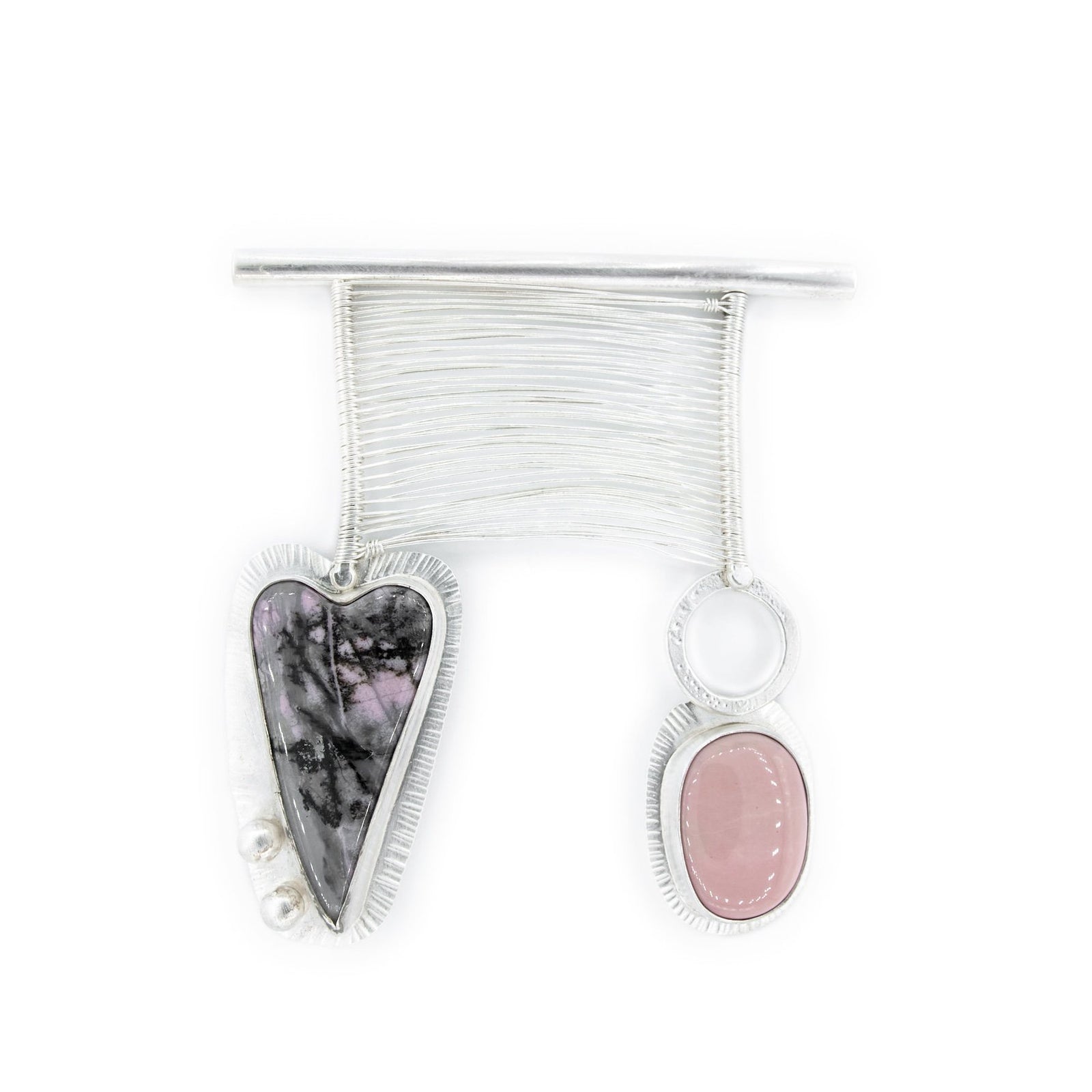 Rhodonite and Opal Woven Bridge Necklace by Original Sin Jewelry