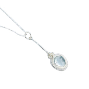 Blue Aquamarine and Silver Necklace by OSJ