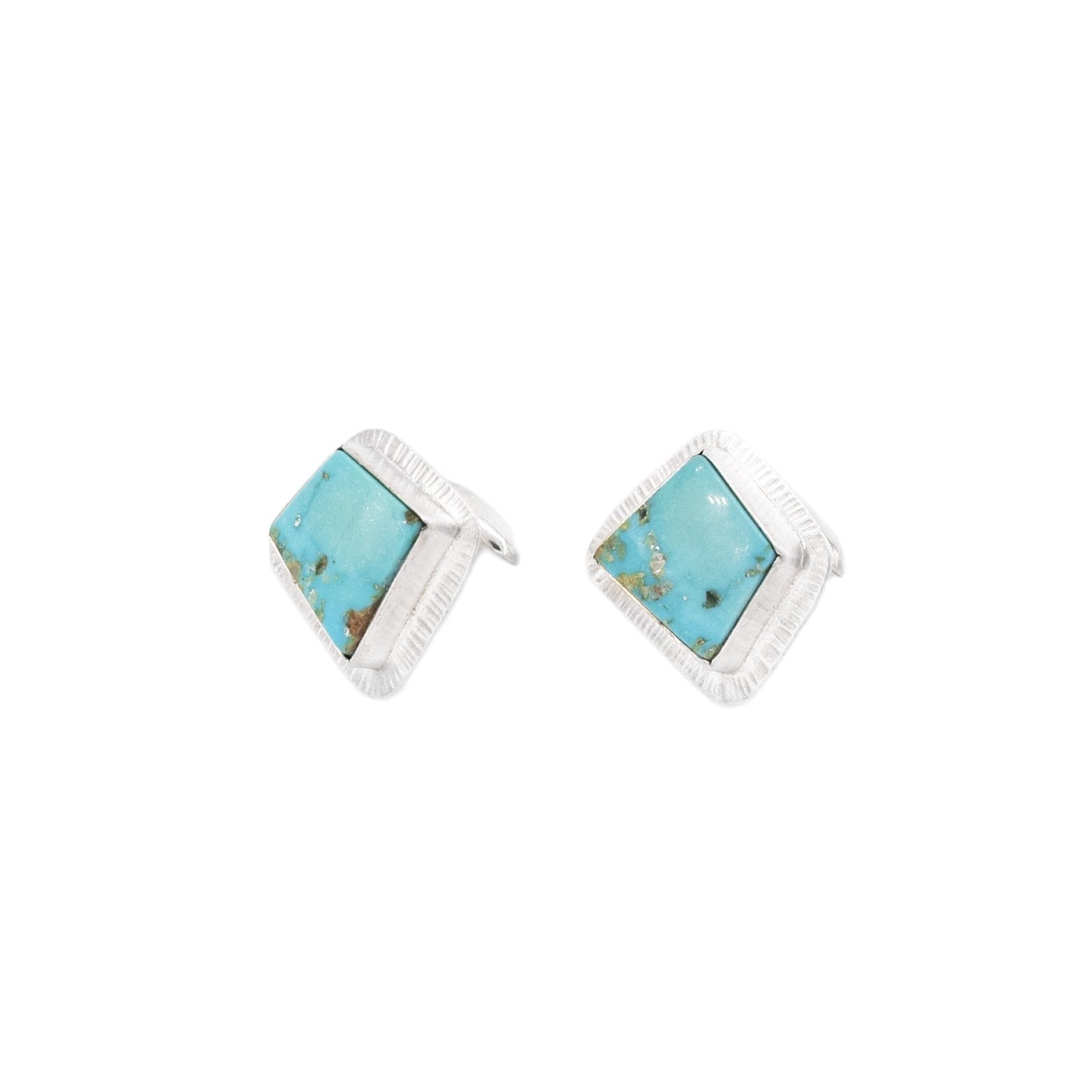 Turquoise and Silver Cuff Links by Original Sin Jewerly