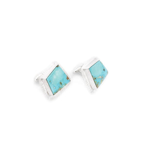 Fixed Cufflinks by Original Sin Jewelry in Turquoise and Silver