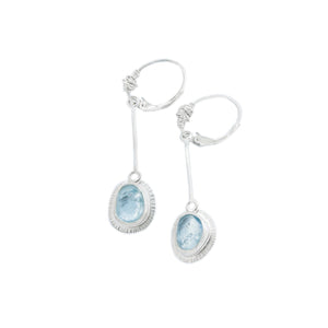 Original Sin Jewelry's Pendulum Earrings with Aquamarine in Silver