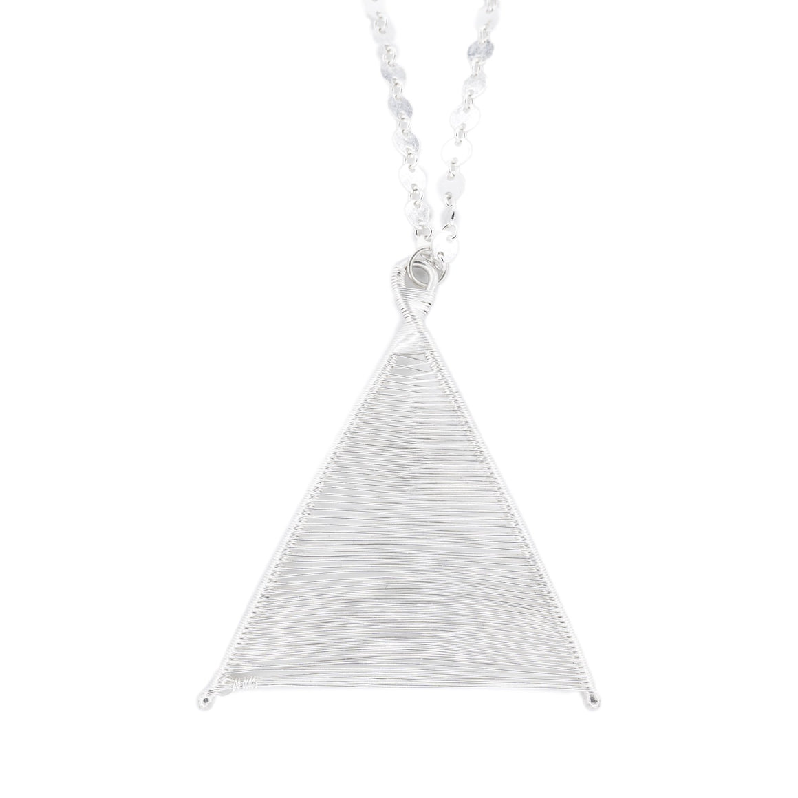 Hand Woven Silver Wishbone Pendant by Original Sin Jewelry