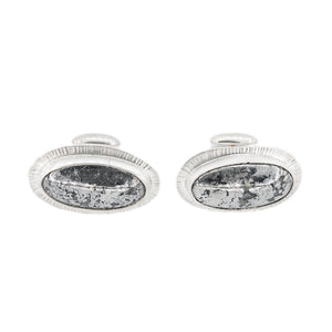 Rare Crystal Structure Native Silver set in Silver Cuff Links by OSJ in Tucson AZ