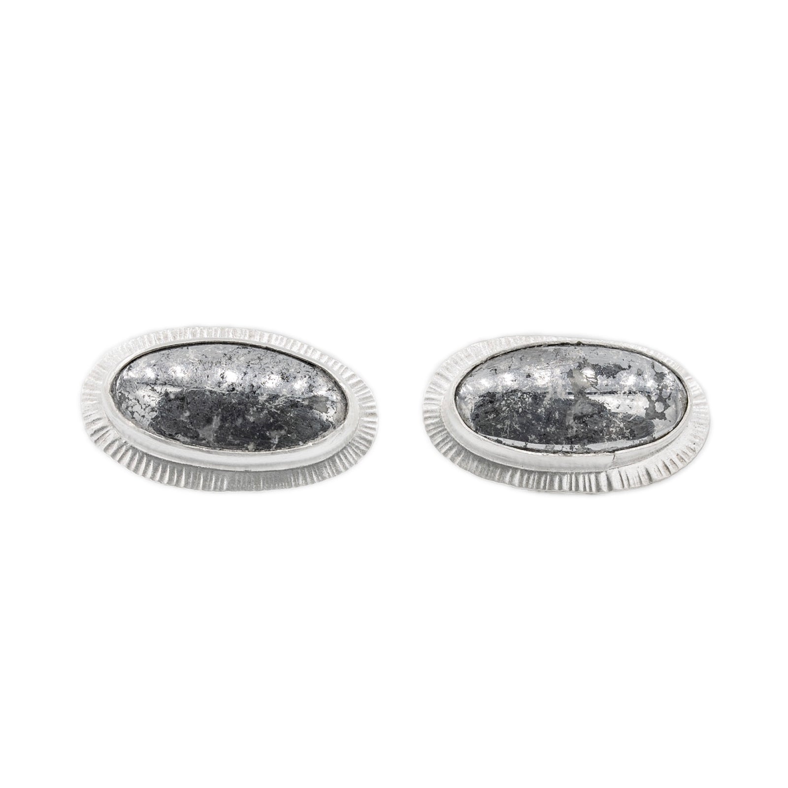 Rare Native Silver set in Silver Cuff Links by Original Sin Jewelry 