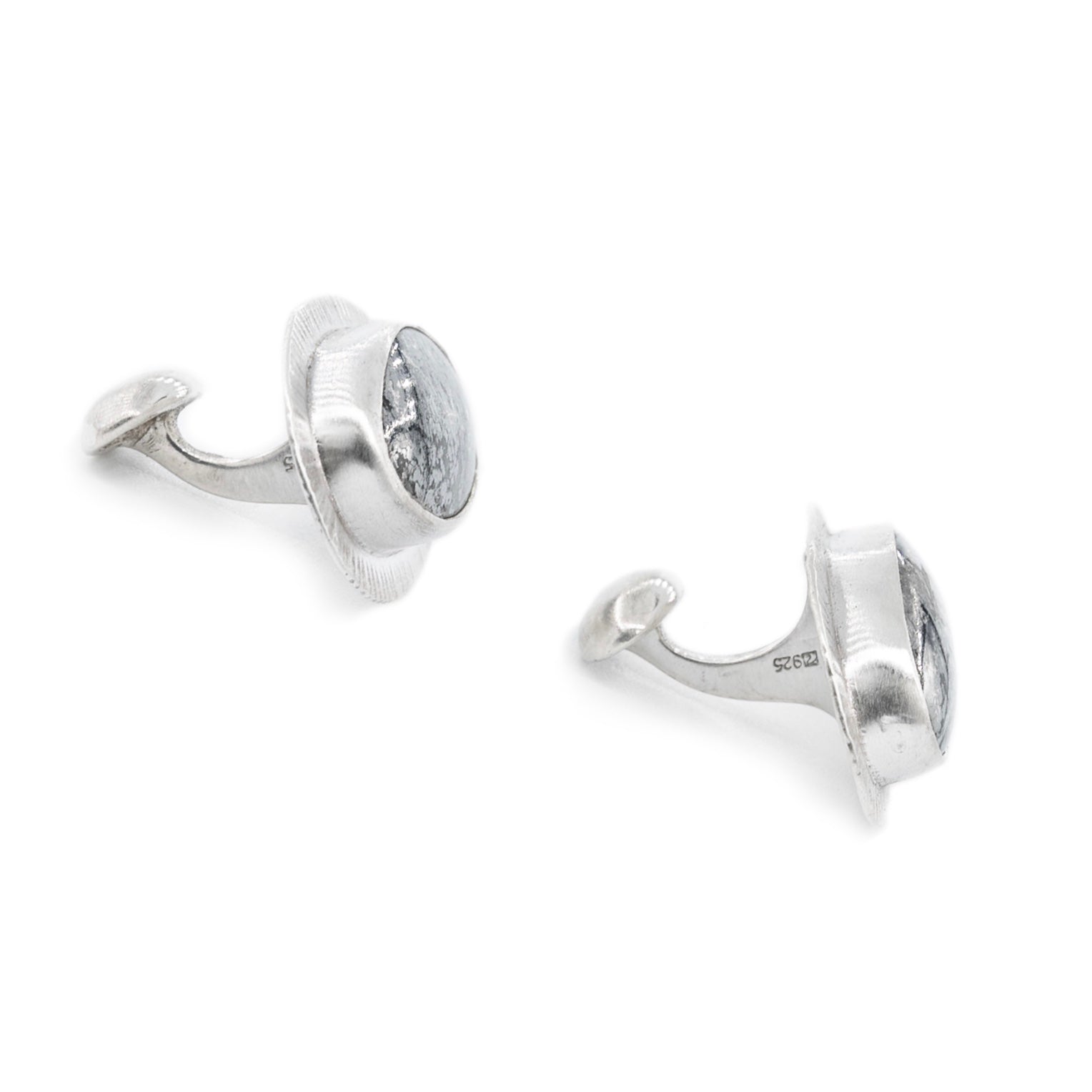 Rare Native Silver set in Silver Cuff Links by Original Sin Jewelry 