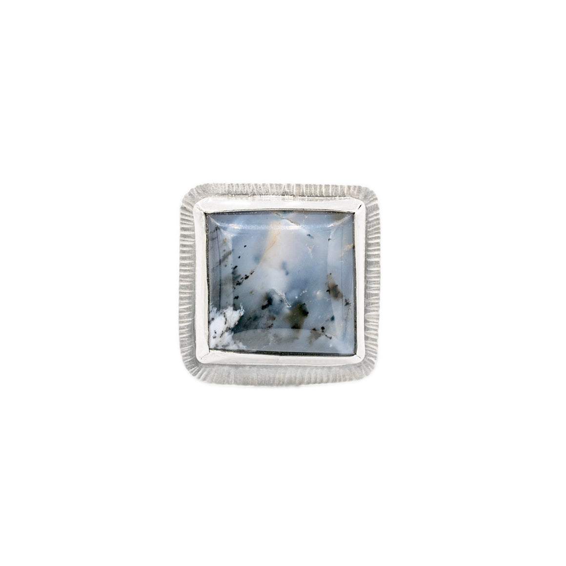 Dendritic Agate Fine Silver woven Adjustable Ring by Margaret at Original Sin Jewelry 