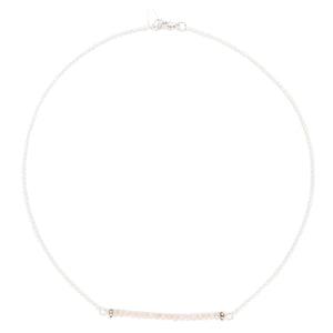 silver rollo chain on morganite faceted beads simple bar necklace by Original Sin Jewelry also available in gold