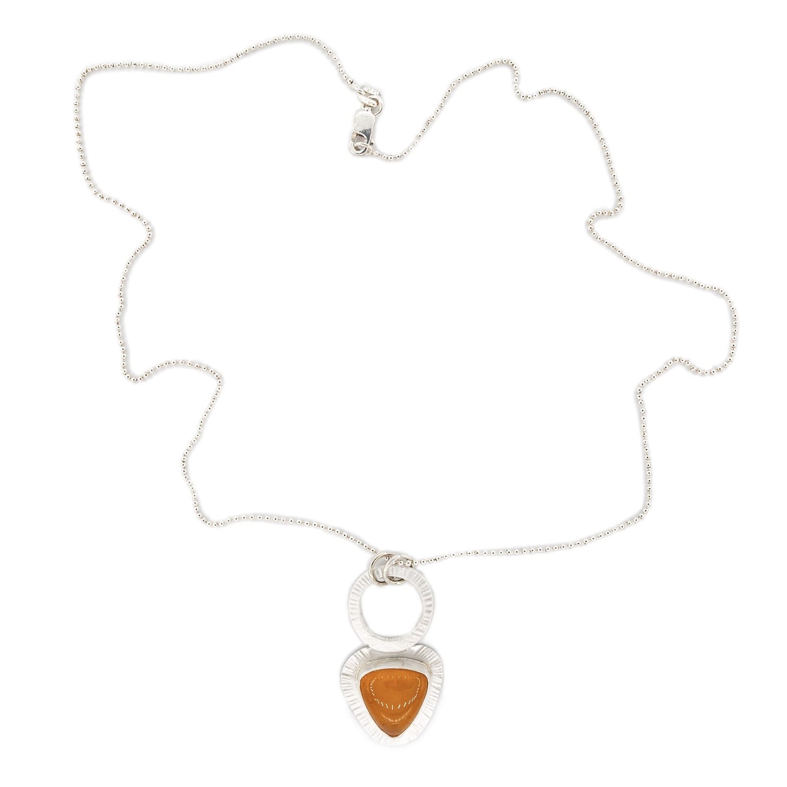 orange Oregon Fire Opal harvest circle radiant texture Focus necklace by Original Sin Jewelry