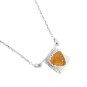 Oregon Fire Opal Triangle Balance Silver Necklace by Original Sin Jewelry