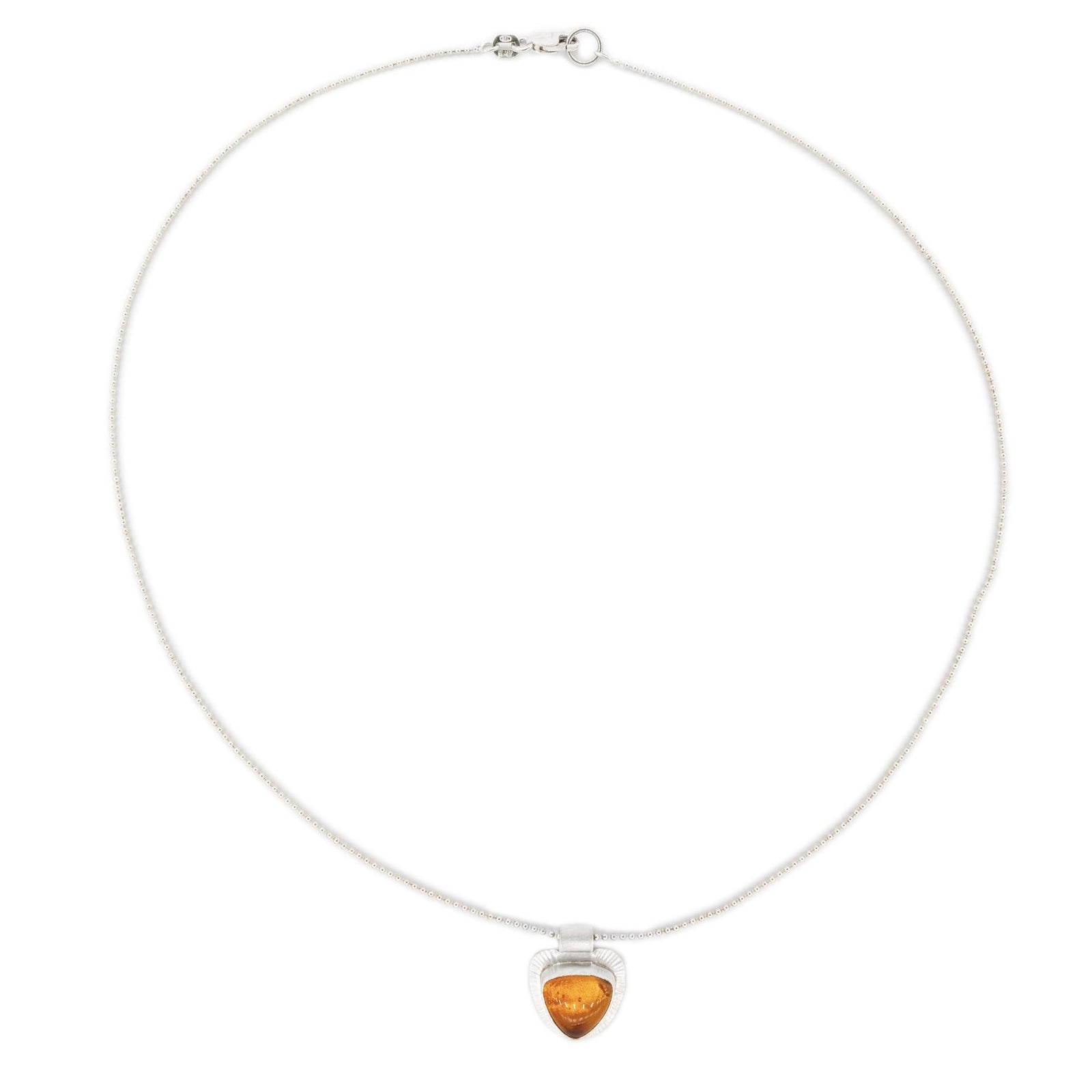 Oregon fire opal simple necklace in silver by Original Sin jewelry 