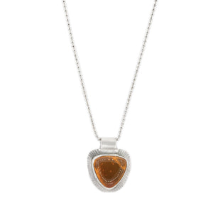 Oregon fire opal simple necklace in silver by Original Sin jewelry 