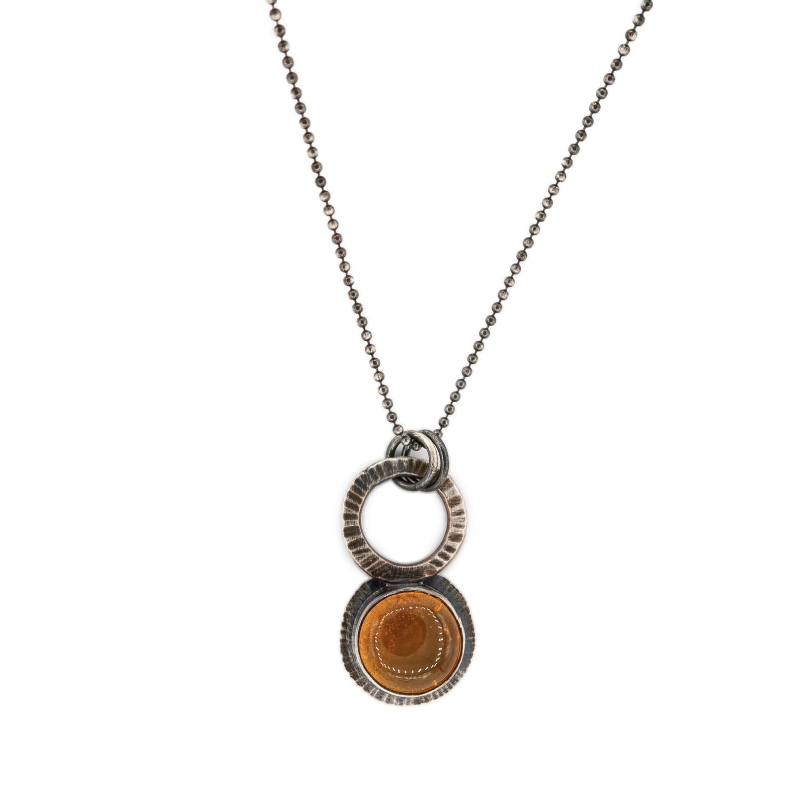 Oregon fire opal in oxidized silver focus necklace simple pendant minimalist style by Original Sin Jewelry
