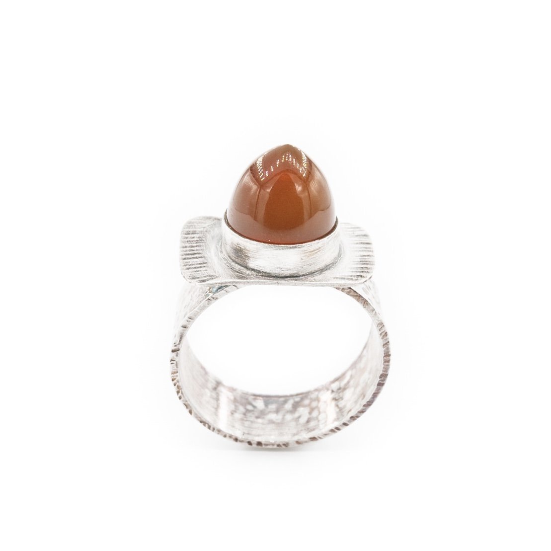 bullet shaped Oregon fire opal ring in oxidized silver by Original Sin Jewelry