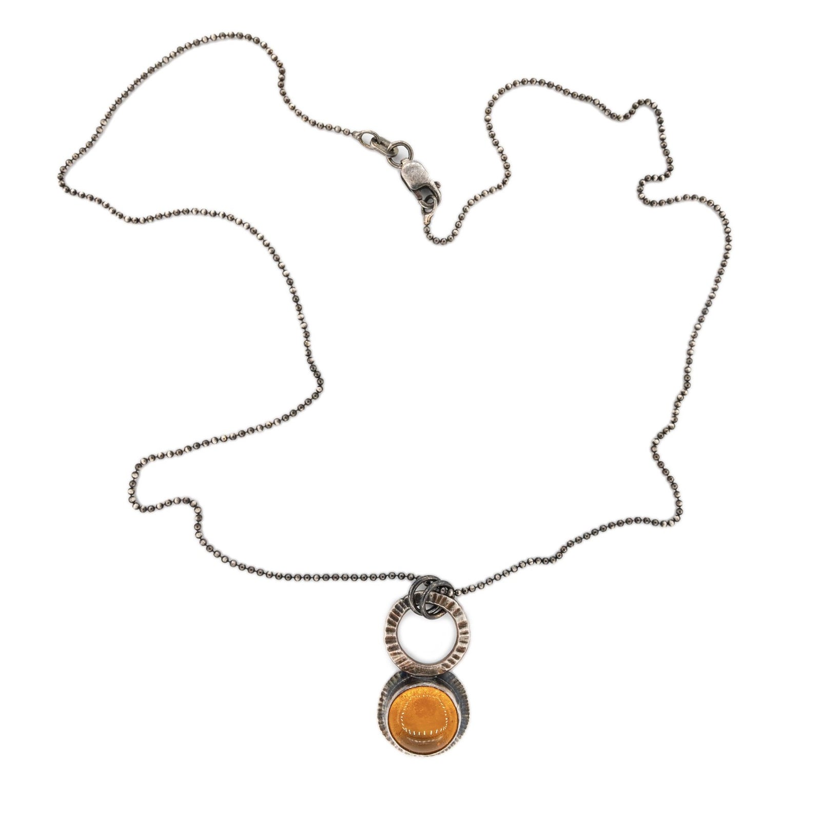 Oregon fire opal in oxidized silver focus necklace simple pendant minimalist style by Original Sin Jewelry