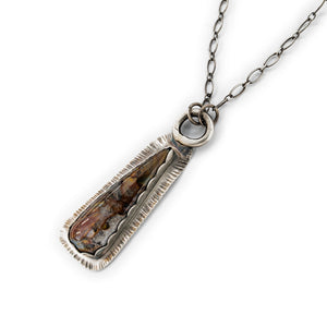 Pietersite Pendant in Oxidized silver by OSJ in Tucson Arizona  long necklace industrial chic